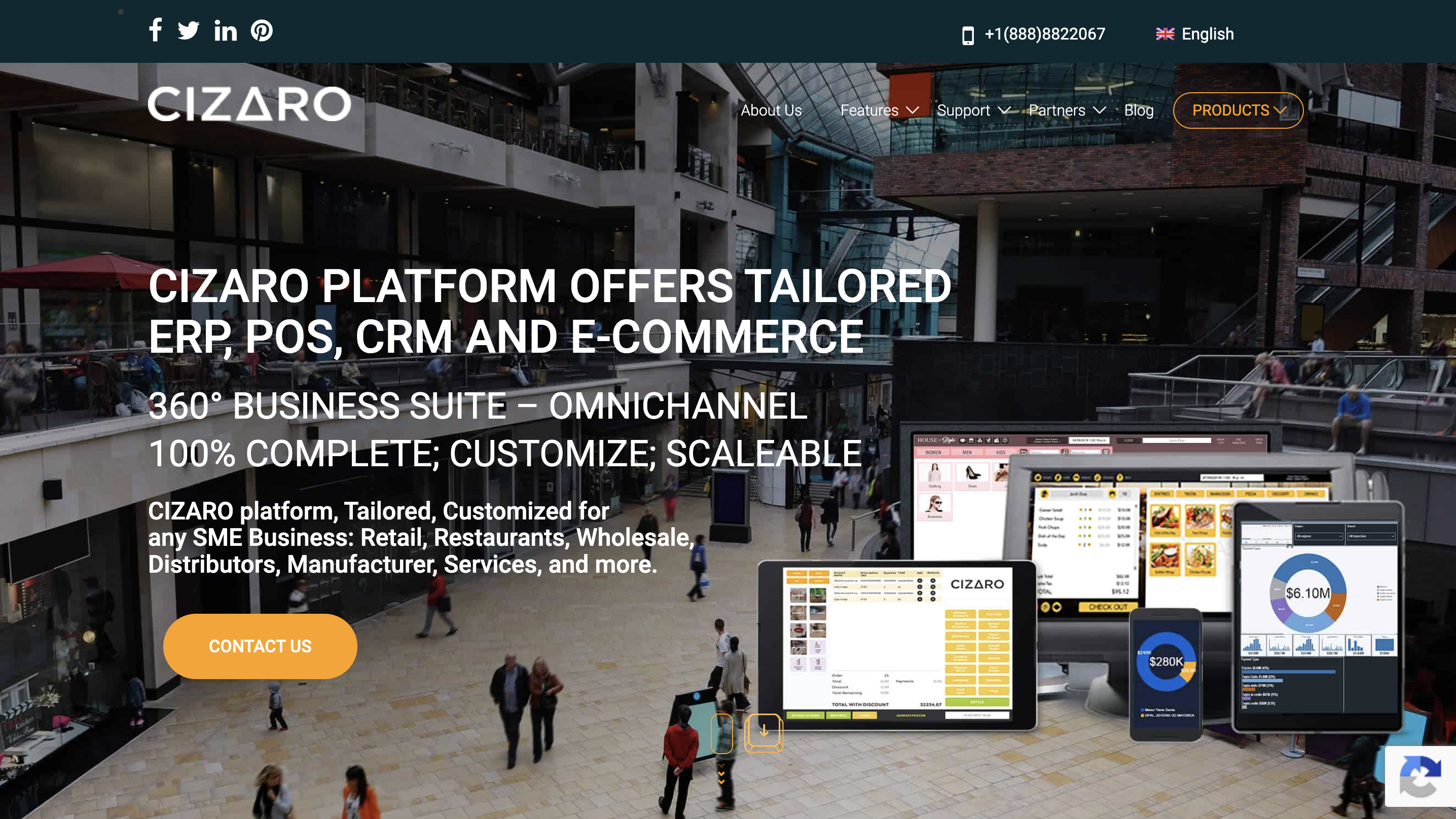 Cizaro POS Corporate Website screenshot